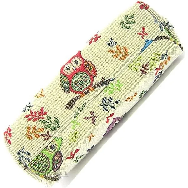 Pochette avec zip motif Oiseau Hibou