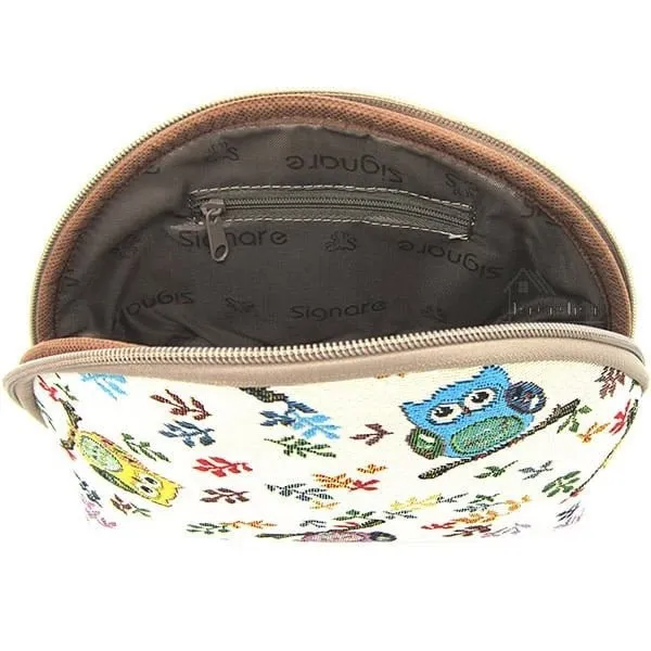 Pochette avec zip motif Oiseau Hibou