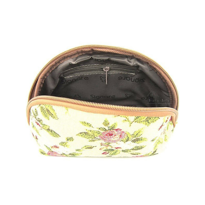 Clutch bag with zip motif Rose and greenery
