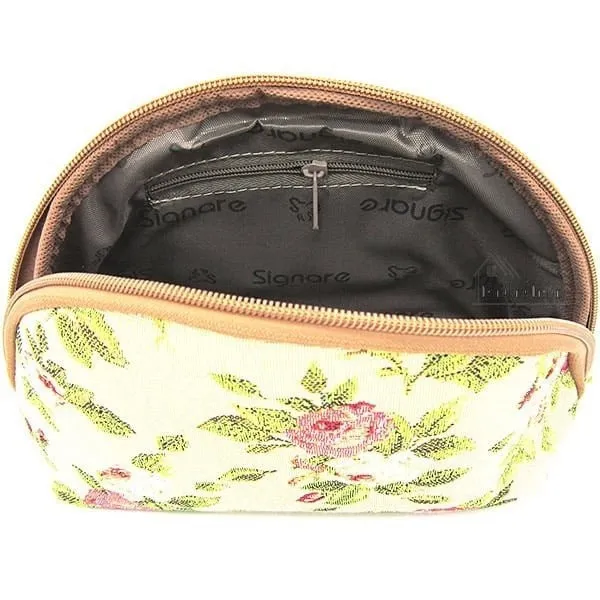 Clutch bag with zip motif Rose and greenery