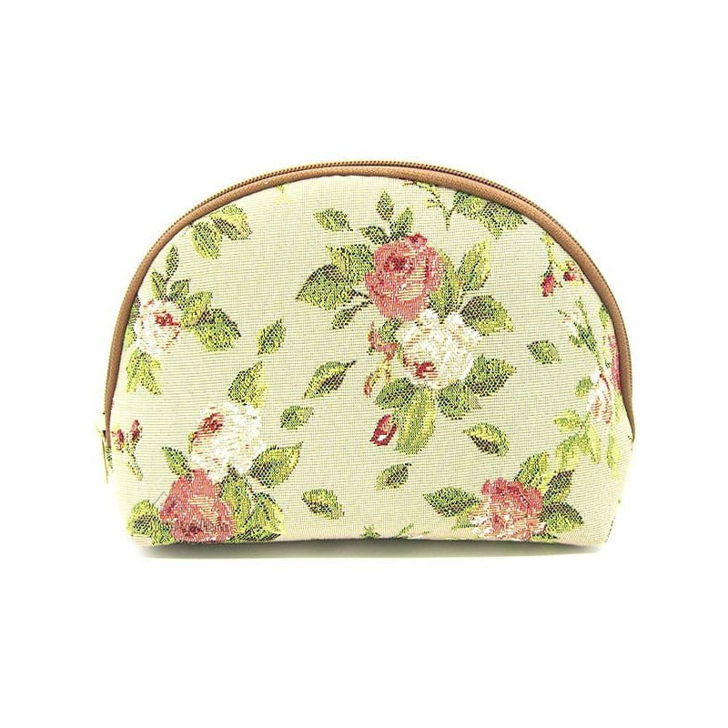 Beutel mit Reißverschluss Motiv Rose und Grün