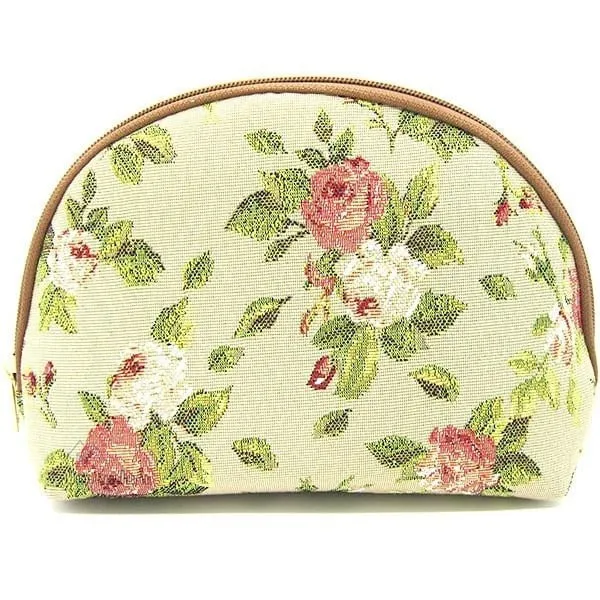 Pochette avec zip motif Rose et verdure