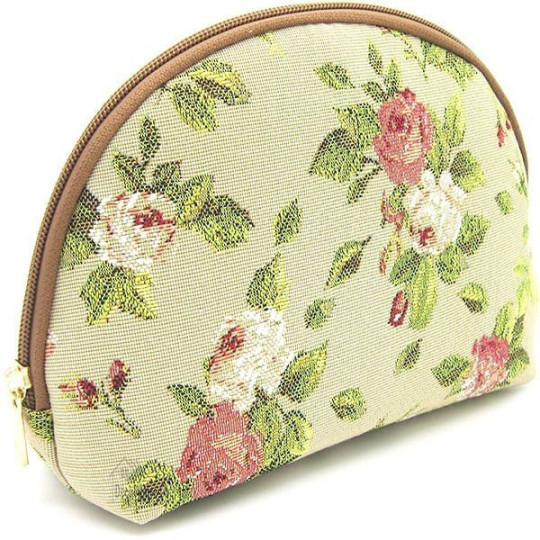 Beutel mit Reißverschluss Motiv Rose und Grün