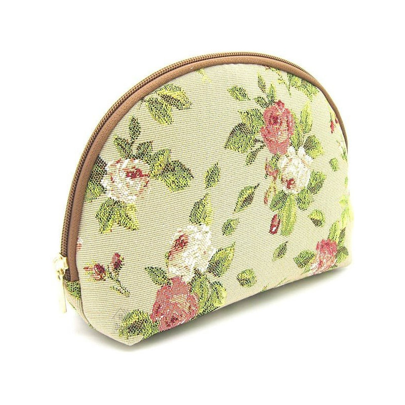Beutel mit Reißverschluss Motiv Rose und Grün