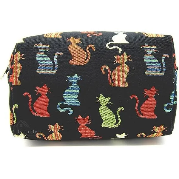 Black Clutch Bag Cat design in colour