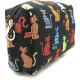 Pochette Sac à Main noir motif Chats en Couleur