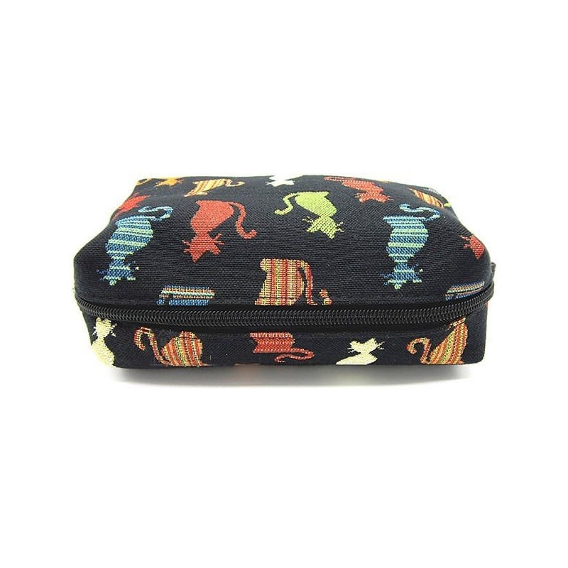 Pochette Sac à Main noir motif Chats en Couleur