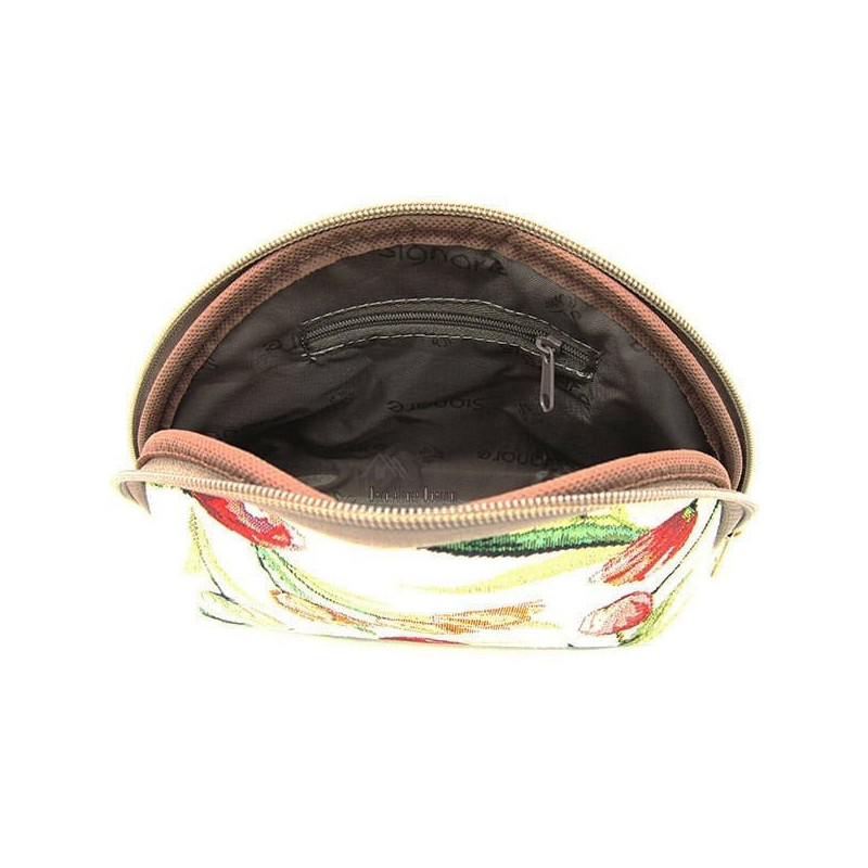 Pochette avec zip motif Tulipes Fleuris