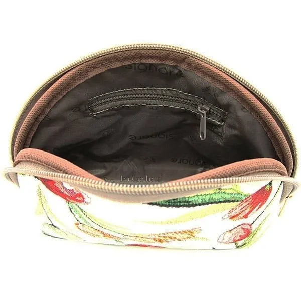 Clutch bag with zip, Tulips and Flowers motif