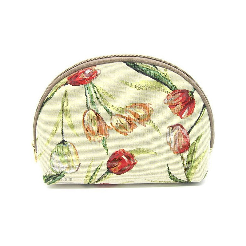 Pochette avec zip motif Tulipes Fleuris