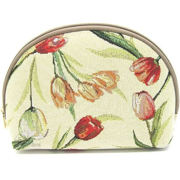 Pochette avec zip motif Tulipes Fleuris