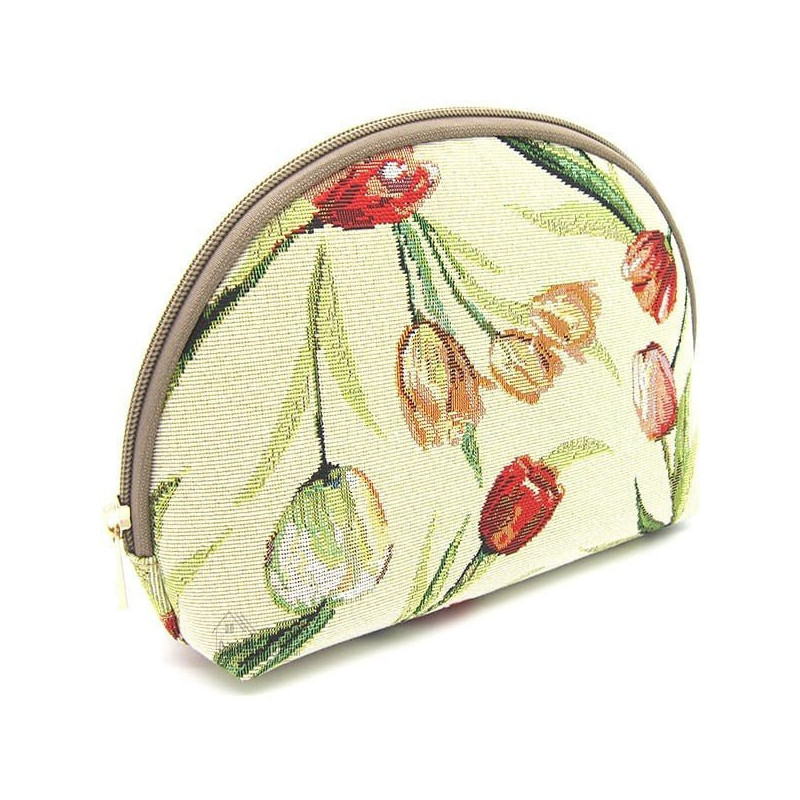 Pochette avec zip motif Tulipes Fleuris