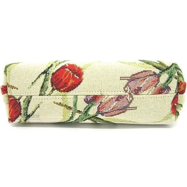 Clutch bag with zip, Tulips and Flowers motif