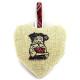 Coeur d'Alsace padded with Alsatian embroidered fabrics, Vichy background