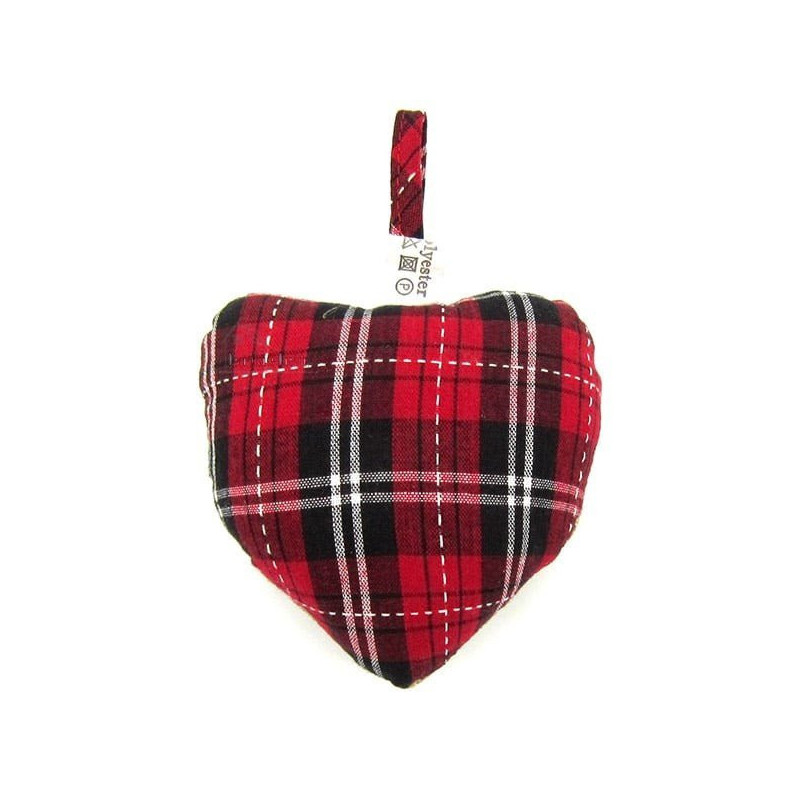 Coeur d'Alsace rembourré en Tissus brodé Alsacienne fond Vichy