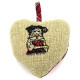 Coeur d'Alsace padded with Alsatian embroidered fabrics, Vichy background