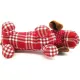 Coussin Chien Basset rembourré Tissus Vichy Rouge