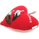 Coeur d'Alsace Red padded with Stork and Alsace embroidered fabrics on a Vichy background