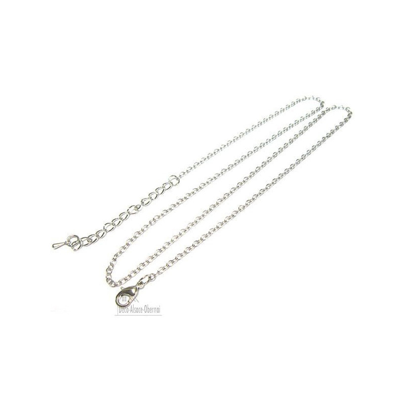 Collier avec Pendentif avec Verre bombé en Verre fond Cigogne d'Alsace Vintage