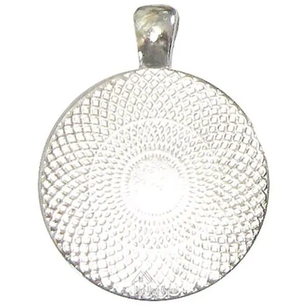 Collier avec Pendentif avec Verre bombé fond bleu Cigogne d'Alsace et Bébé