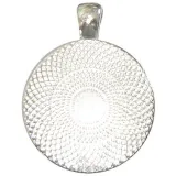 Collier avec Pendentif avec Verre bombé fond Bleu et Cigogne d'Alsace It's a Boy