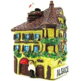 Magnet Décoratif Maison d'Alsace avec Tourelle Jaune
