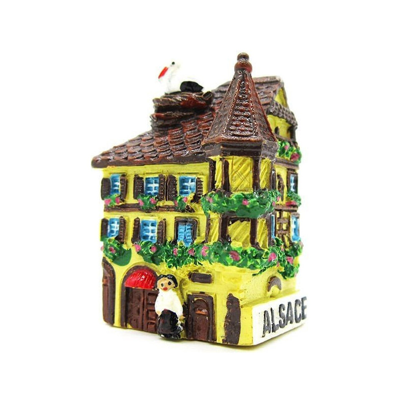 Decorative Magnet Maison d'Alsace with Yellow Turret