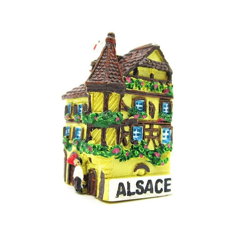 Decorative Magnet Maison d'Alsace with Yellow Turret