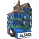 Magnet Décoratif Maison d'Alsace avec Tourelle Bleue
