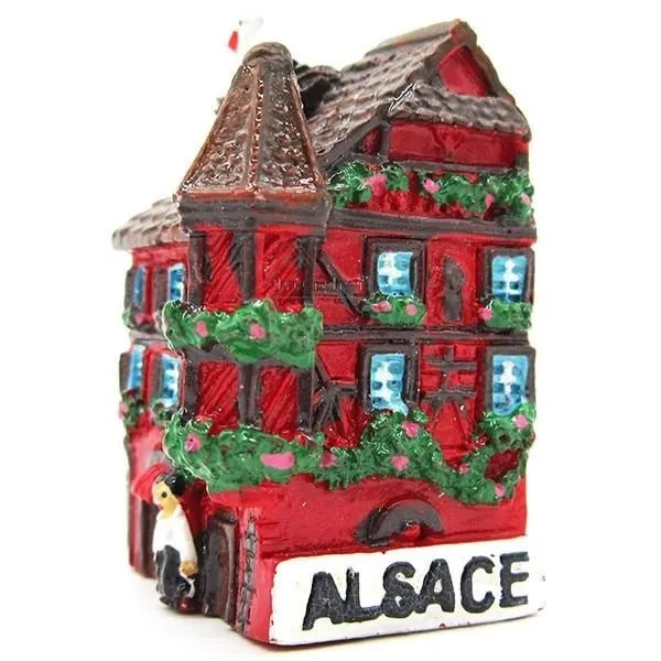 Decorative Magnet Maison d'Alsace with Red Turret