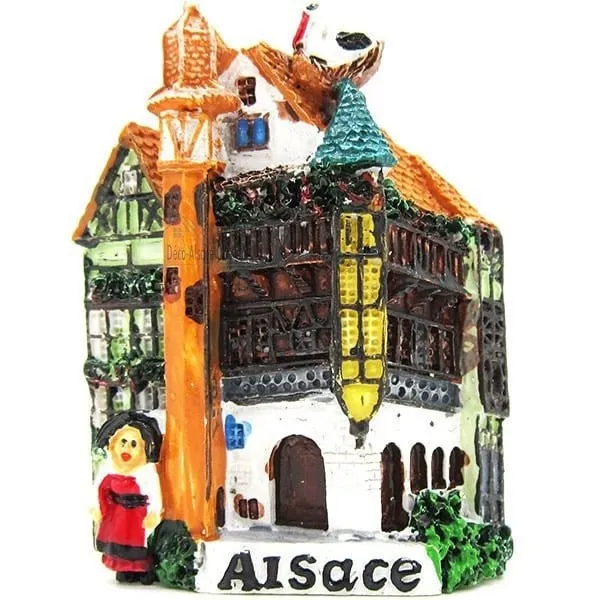 Dekorative Magnet Haus des Elsass in der Farbe mit Revolver