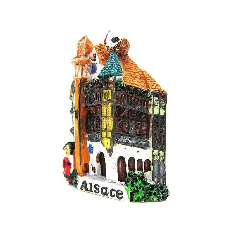 Magnet Décoratif Maison d'Alsace en Couleur avec Tourelle