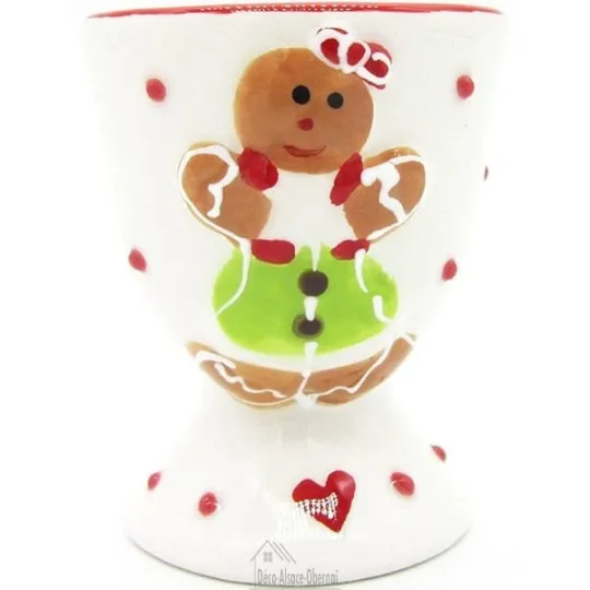 Eierdopje in Keramiek Maitele met Alsische Peperkoek Decor