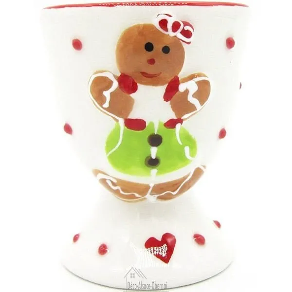 Maitele Ceramic Egg Cup Alsatian Gingerbread Decor