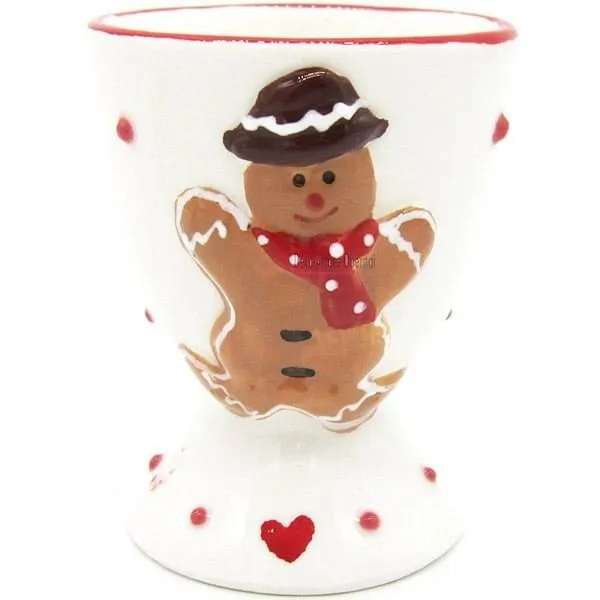 Mannele Ceramic Egg Cup Alsatian Gingerbread Decor