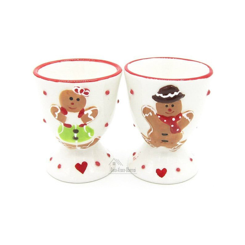 Mannele Ceramic Egg Cup Alsatian Gingerbread Decor