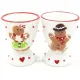 Duo de Coquetiers en Céramique Maitele et Mannele décor Pain d'Épices Alsacien