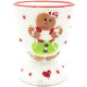 Duo of Maitele and Mannele Ceramic Egg Cups with Alsatian Gingerbread Decor