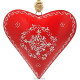 Grand Coeur d'Alsace 27 cm en Métal Rouge peint à la Main
