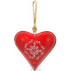 Grand Coeur d'Alsace 27 cm en Métal Rouge peint à la Main