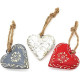 Decorative Alsace Heart in Aged Gray Metal Hand Painted