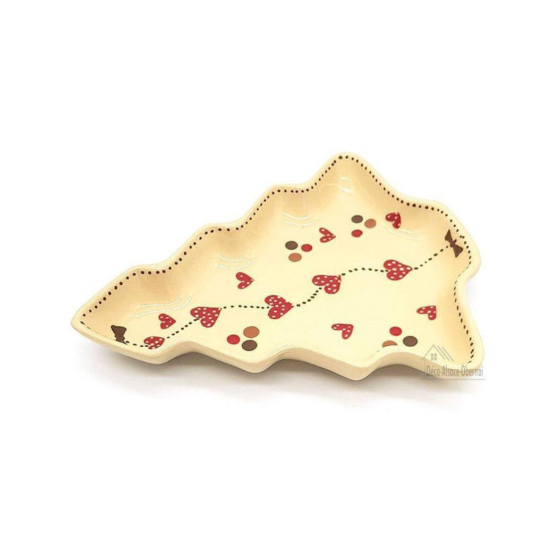 Coupelle forme Sapin de Soufflenheim Nature décor Frise Coeurs