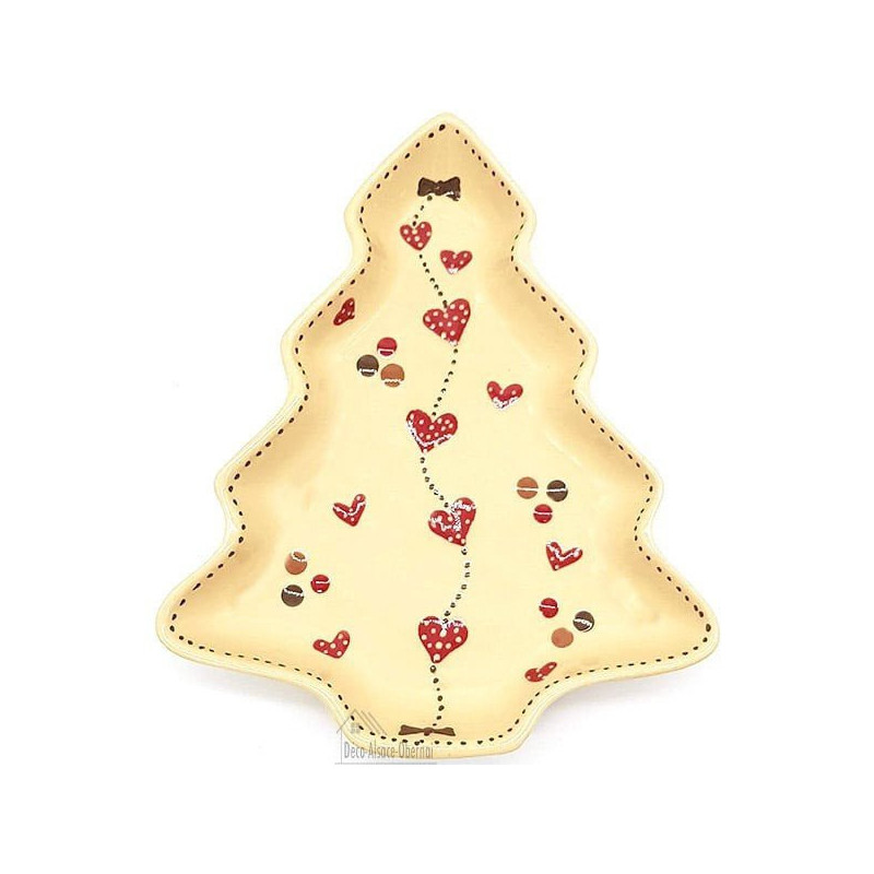 Coupelle forme Sapin de Soufflenheim Nature décor Frise Coeurs