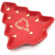 Coupelle forme Sapin de Soufflenheim Rouge décor Coeur Ivoire