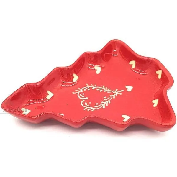 Red Soufflenheim Fir-shaped cup, Ivory Heart decor