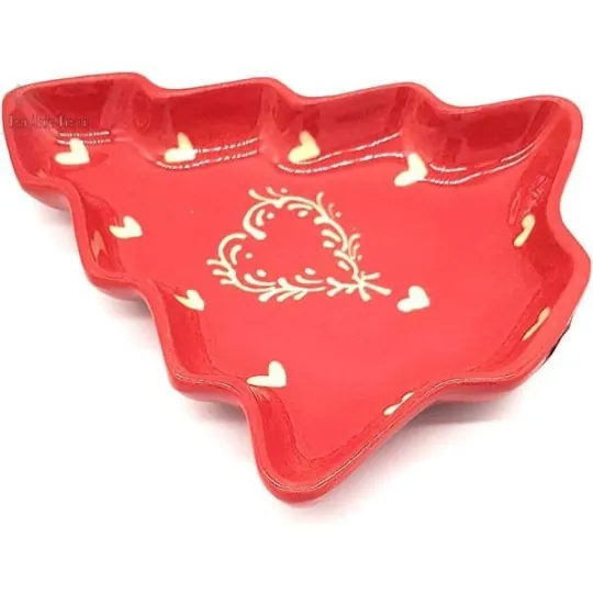 Schaaltje vorm Spar van Soufflenheim Rood decor Hart Ivoor