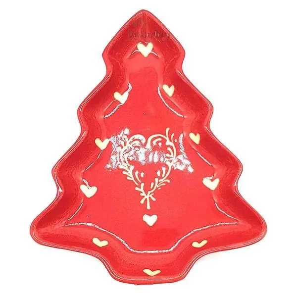 Red Soufflenheim Fir-shaped cup, Ivory Heart decor