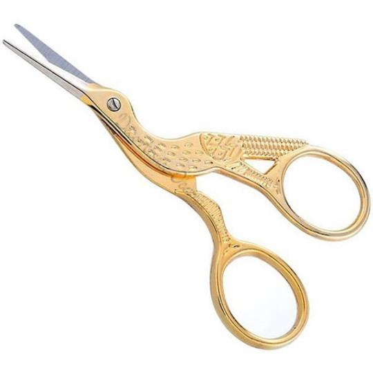 Golden Sewing Scissor in the shape of a Stork