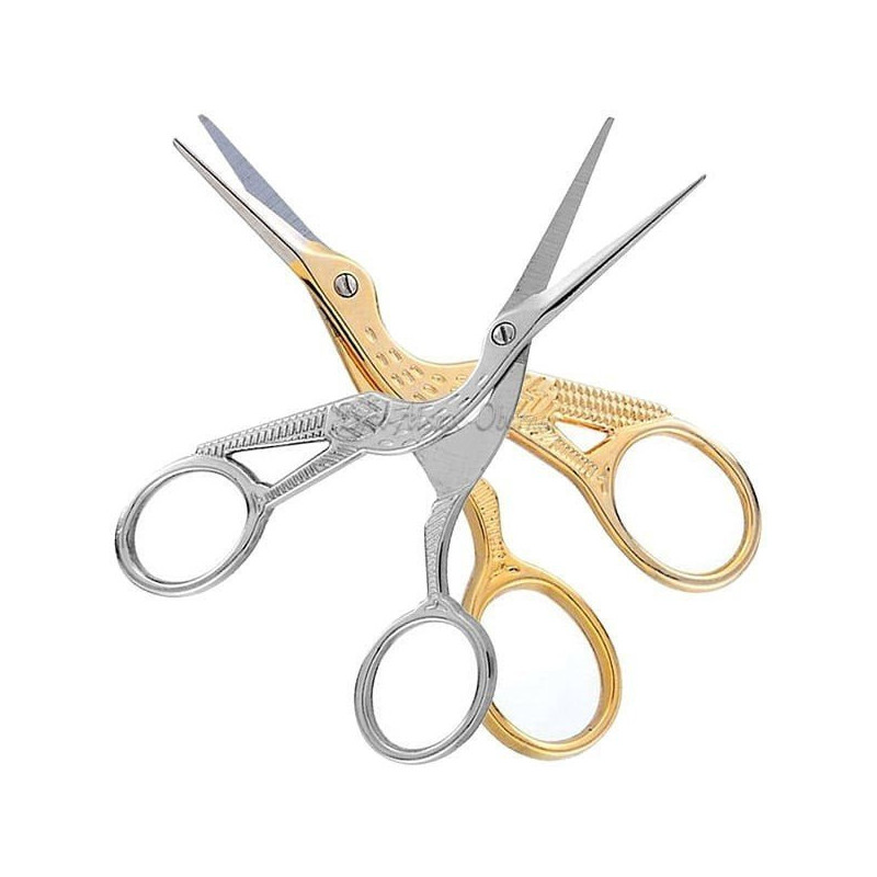 Golden Sewing Scissor in the shape of a Stork