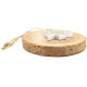 Decorative Wood Log with Hanging Metal Christmas Tree